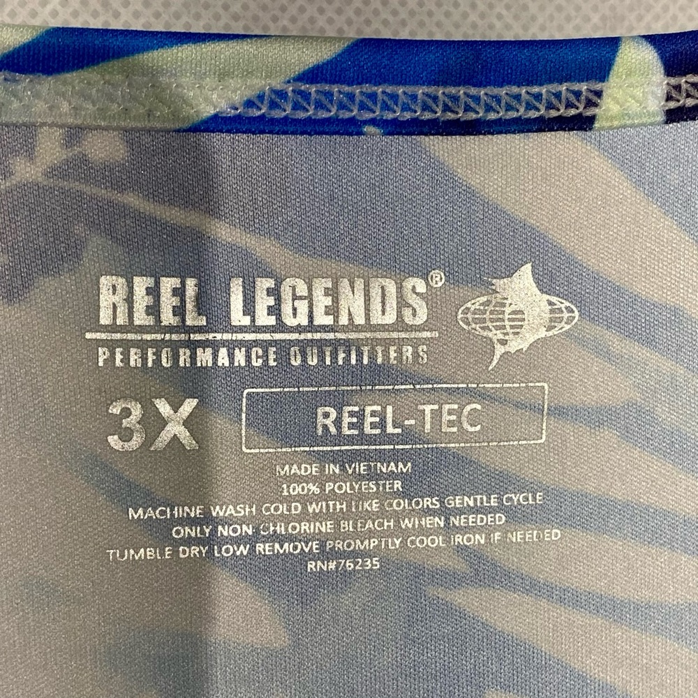 Reel Legends NW/oT Lattice Neckline Top 3x Bachelor Button Blue Print - Picture 4 of 8